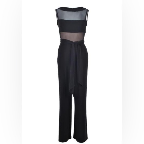 Joseph Ribkoff black mesh jumpsuit - Picture 1 of 6